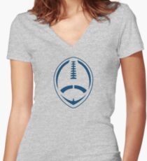 Blue Vector Football Women's Fitted V-Neck T-Shirt
