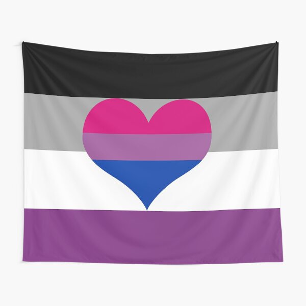 Asexual Biromantic Pride Flag Tapestry By Darkvulpine Redbubble 