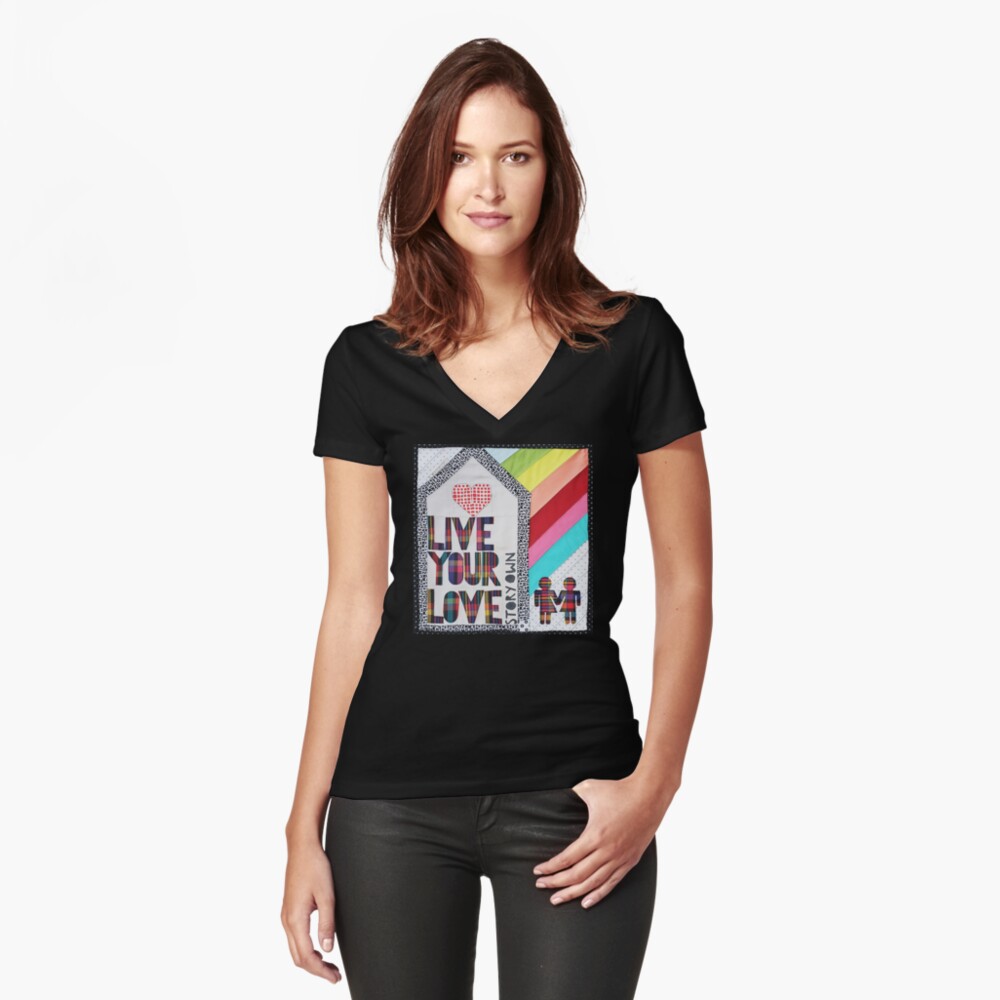 Item preview, Fitted V-Neck T-Shirt designed and sold by LaRuedeFleurs.