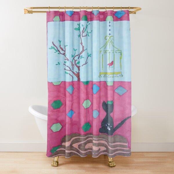 Kitty Cable Shower Curtain