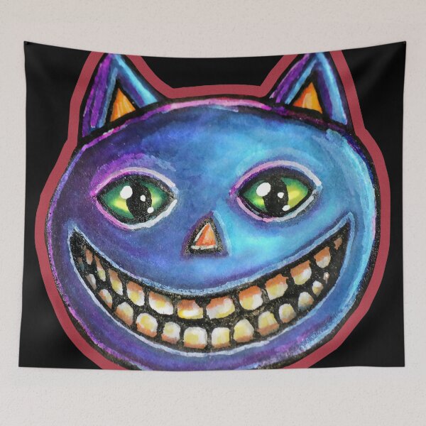 Item preview, Vintage Halloweenies Grinning Blue Cat designed and sold by Falln.