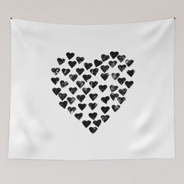 Item preview, Distressed Hearts Heart Black on White designed and sold by ProjectM.