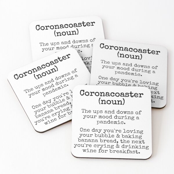 Coronacoaster Definition - Quarantine 2020 - Lockdown Lingo Coasters (Set of 4)