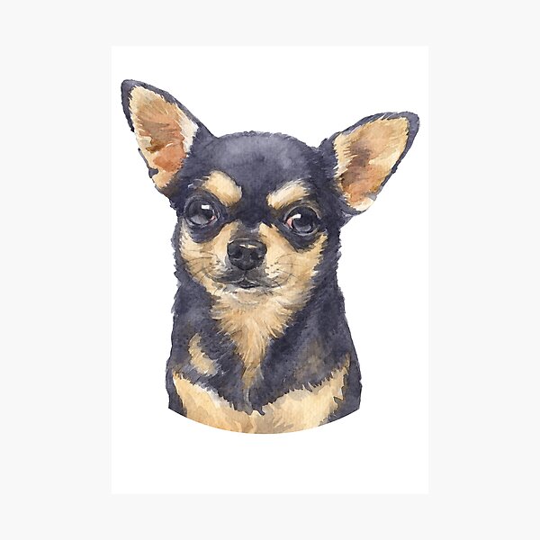 Item preview, Cuite Black and Tan Chihuahua Watercolor Art designed and sold by doglovershirts.
