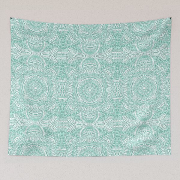 Item preview, aqua  floral mandala pattern designed and sold by Giulia  Palazzo.