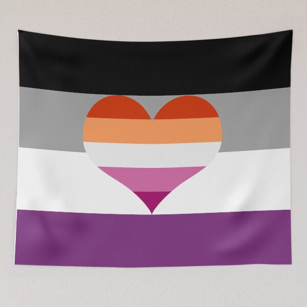 Item preview, Bandera del orgullo lésbico asexual designed and sold by DarkVulpine.