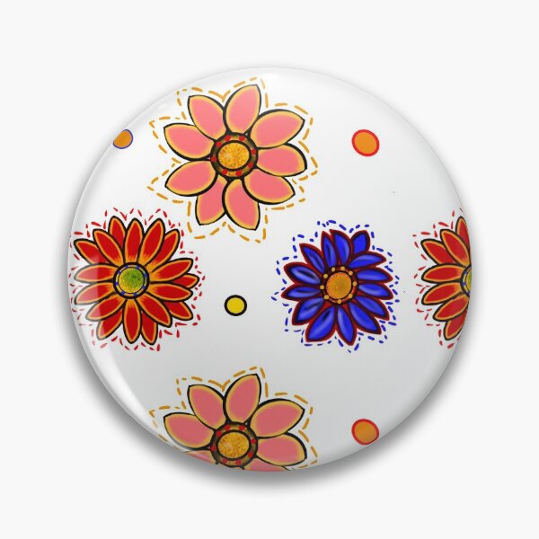Item preview, Chrysanthemum Retro 60s and 70s flower power pattern - groovy flowers designed and sold by Artonmytee.
