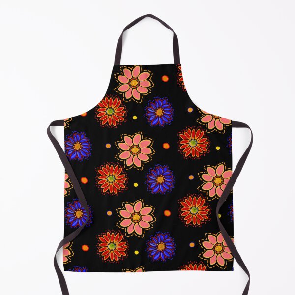 Item preview, Retro 1960s and 70s flower power pattern - groovy dark background designed and sold by Artonmytee.