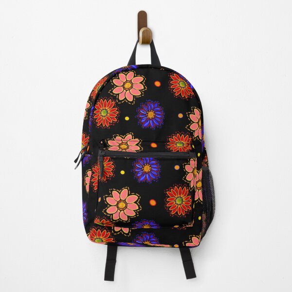 Item preview, Retro 1960s and 70s flower power pattern - groovy dark background designed and sold by Artonmytee.