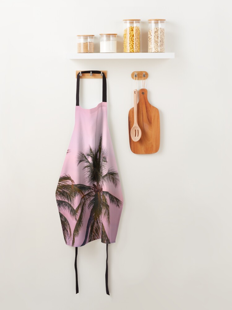 Alternate view of Pink Sunset Palm Trees Apron