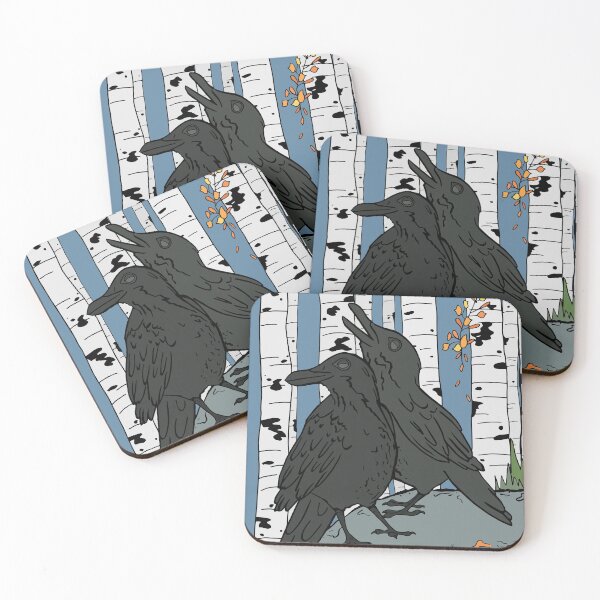 Item preview, Ravens and Aspen Trees on an Autumn Day designed and sold by Otter-Grotto.