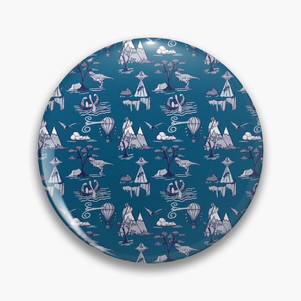 Item preview, Bad Day Toile pattern blue on blue designed and sold by Quick Brown Fox Canada.
