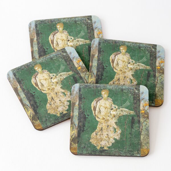 Item preview, LEDA WITH SWAN ,POMPEII ,ANTIQUE ROMAN WALL PAINTINGS Flower Garden Flying Birds ,Quince and Apple Trees  designed and sold by BulganLumini.