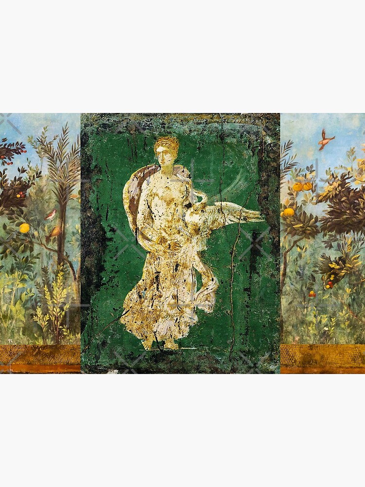 "LEDA WITH SWAN ,POMPEII ,ANTIQUE ROMAN WALL PAINTINGS Flower Garden