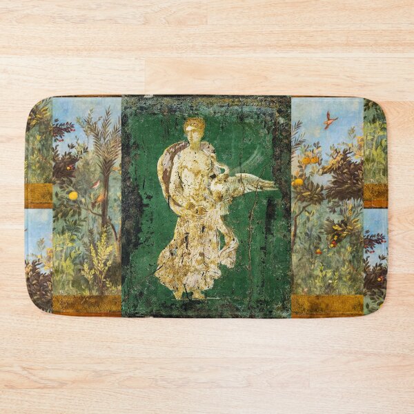 Item preview, LEDA WITH SWAN ,POMPEII ,ANTIQUE ROMAN WALL PAINTINGS Flower Garden Flying Birds ,Quince and Apple Trees  designed and sold by BulganLumini.
