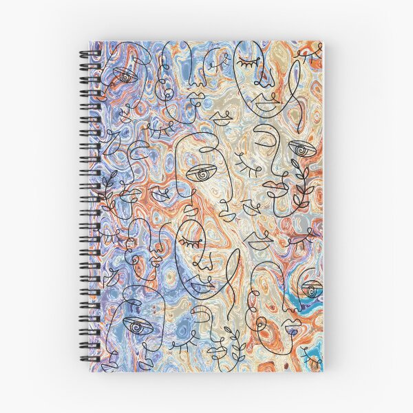Item preview, Abstract faces and abstract shapes design in pastel colors designed and sold by KissedbyArt.