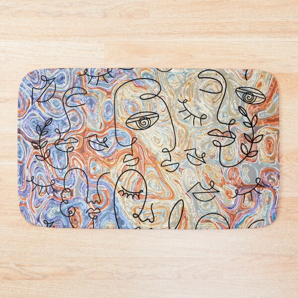 Item preview, Abstract faces and abstract shapes design in pastel colors designed and sold by KissedbyArt.