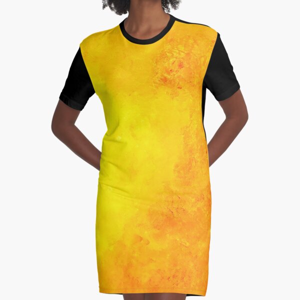 Yellow abstrac one Graphic T-Shirt Dress
