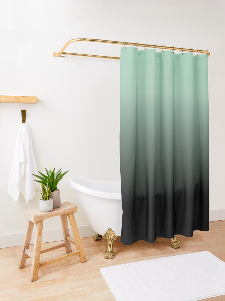 Mint green and black shower curtain new arrivals