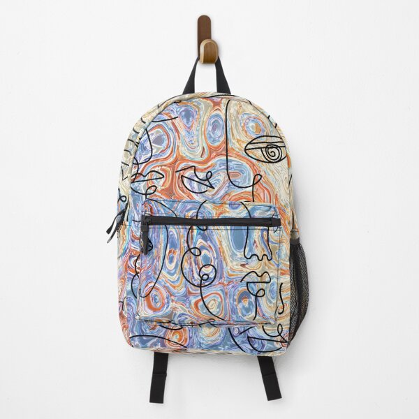 Item preview, Abstract faces and abstract shapes design in pastel colors designed and sold by KissedbyArt.