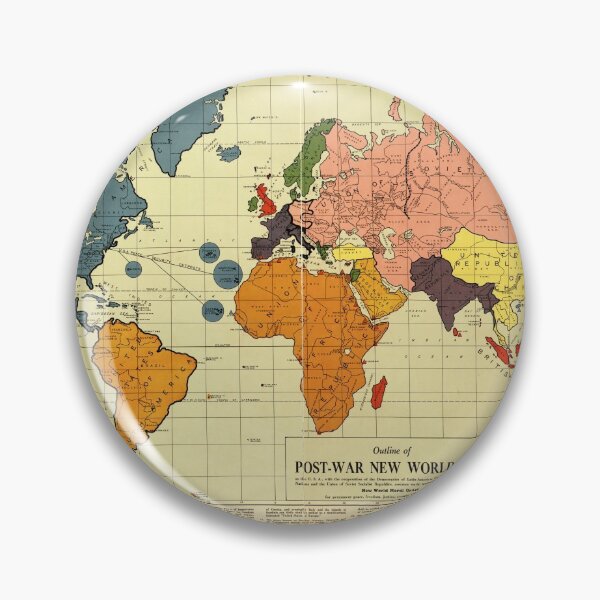 Item preview, Post War World Map (1942) designed and sold by allhistory.