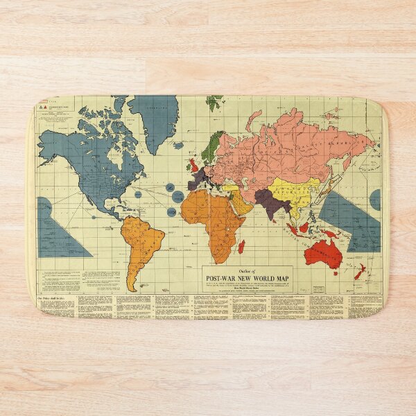 Item preview, Post War World Map (1942) designed and sold by allhistory.