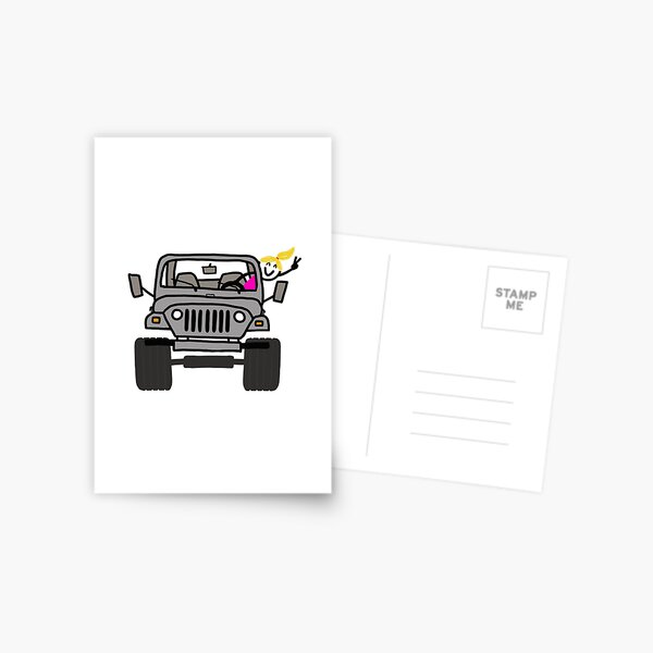Jeep Wave Gray/Grey - Blonde Girl Postcard