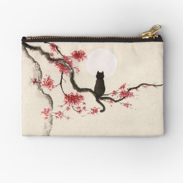 Cherry Blossom Cat Coin Purse