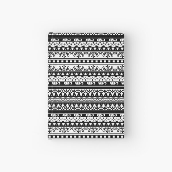 Old Fashion Black And White Farm Lace  Hardcover Journal