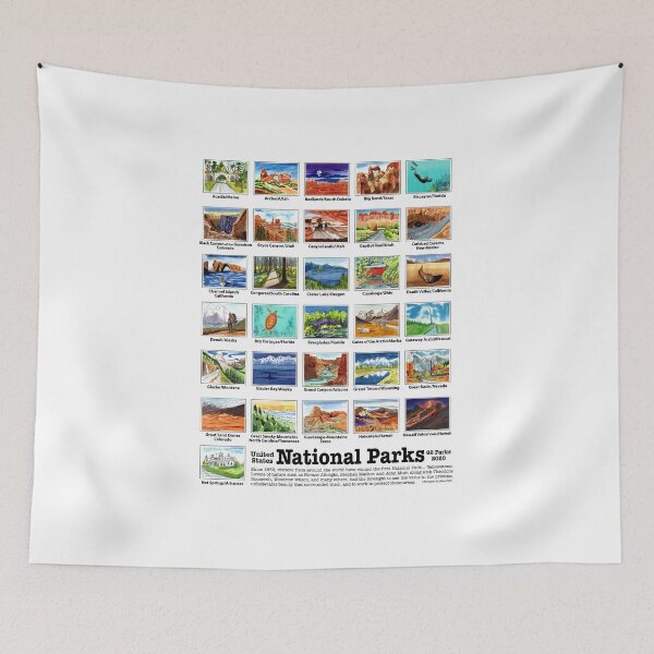 Item preview, US National Parks A-H, Watercolors designed and sold by MMc Buck.