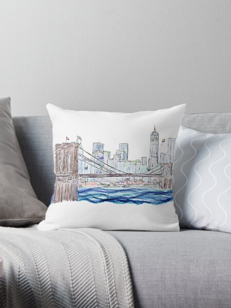 Item preview, Brooklyn Bridge Water Color - with skyline designed and sold by peterdrawings.
