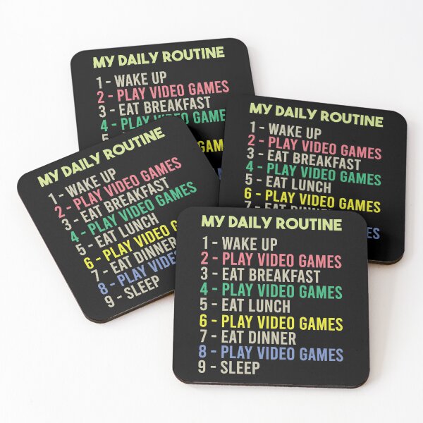 Item preview, My Daily Routine, Play Video Games, Funny Cool Gamer Daily Routine designed and sold by awesomedraw.