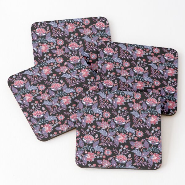 Item preview, Pink florals on black designed and sold by Geetika Batra.