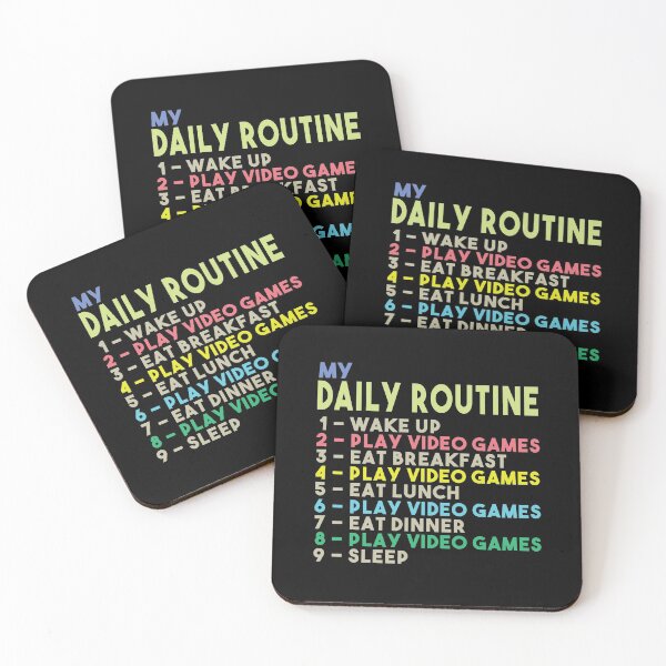 Item preview, My Daily Routine, Play Video Games, Funny Cool Gamer Daily Routine designed and sold by awesomedraw.