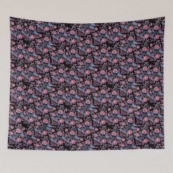 Item preview, Pink florals on black designed and sold by Geetika Batra.