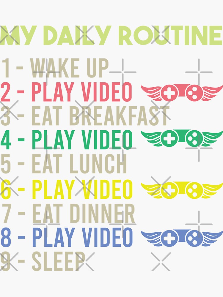 My Daily Routine, Play Video Games, Funny Cool Gamer Daily Routine