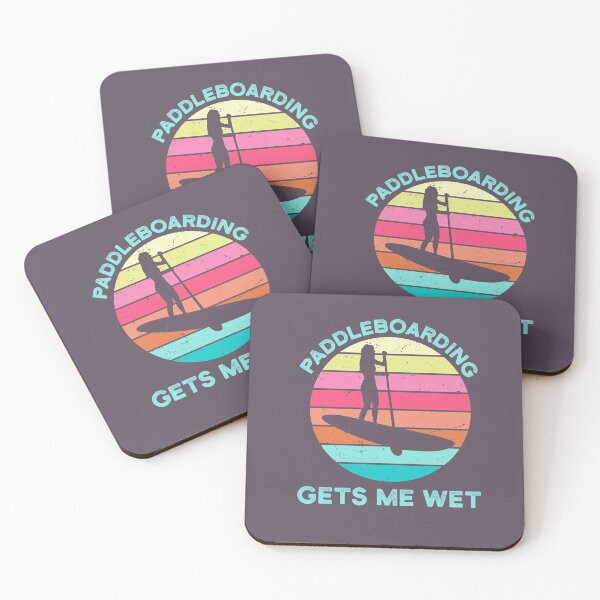 Item preview, Paddleboarding Gets Me Wet Paddleboarder Paddleboarder SUP Deportes acuáticos Playa Ocean Waves Retro Vintage Sunset Funny Pun designed and sold by gkao.