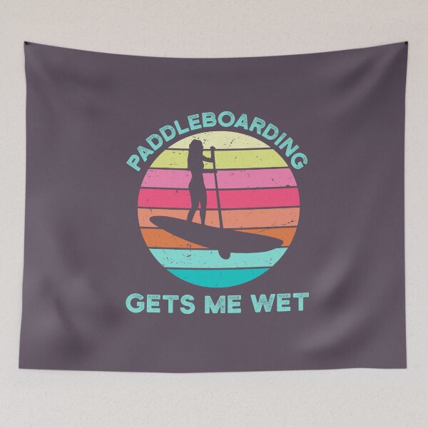 Item preview, Paddleboarding Gets Me Wet Paddleboard Paddleboarder SUP Water Sports Beach Ocean Waves Retro Vintage Sunset Funny Pun designed and sold by gkao.