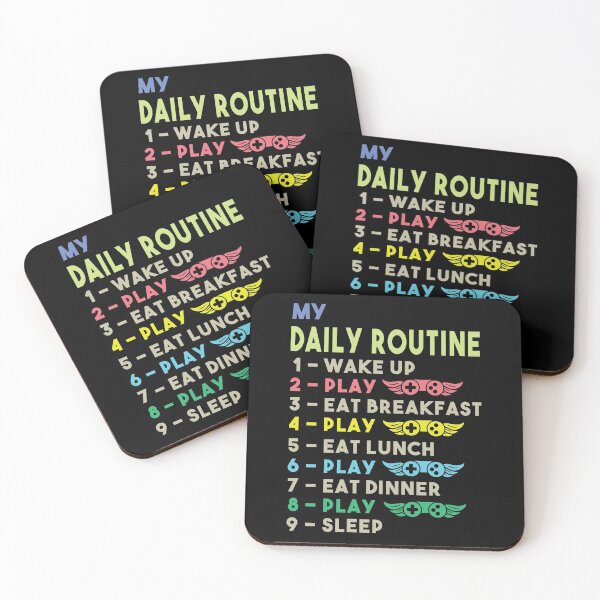 Item preview, My Daily Routine, Play Video Games, Funny Cool Gamer Daily Routine designed and sold by awesomedraw.