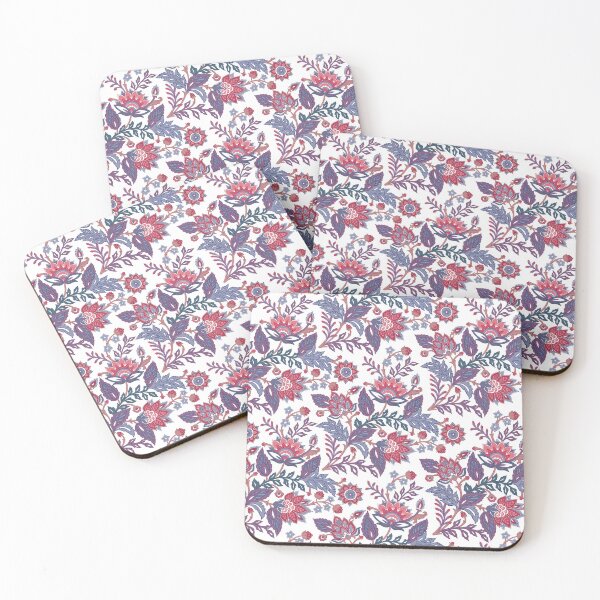 Item preview, Pink florals on white designed and sold by Geetika Batra.