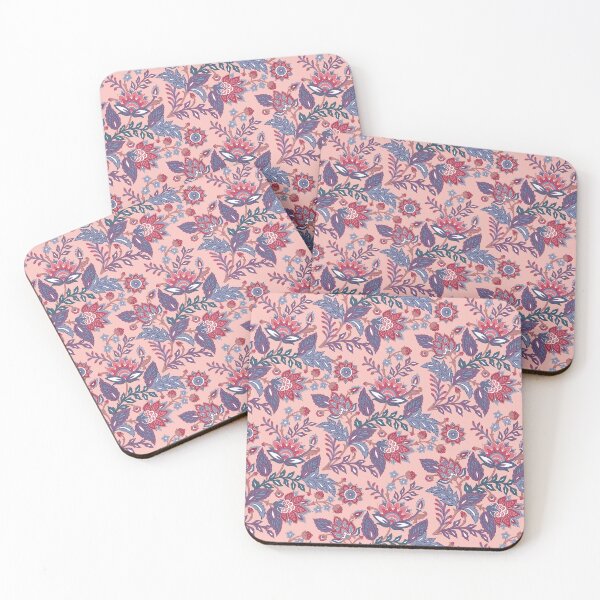 Item preview, Pink florals on beige designed and sold by Geetika Batra.