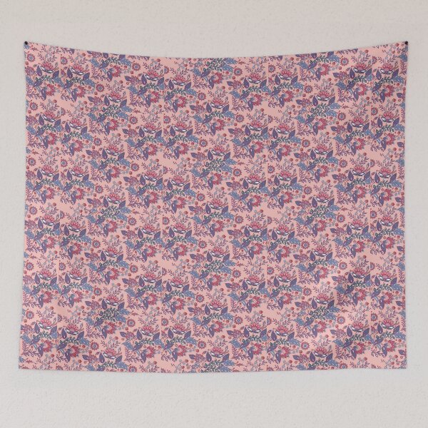 Item preview, Pink florals on beige designed and sold by Geetika Batra.