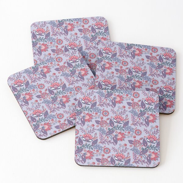 Item preview, Pink florals on light blue designed and sold by Geetika Batra.