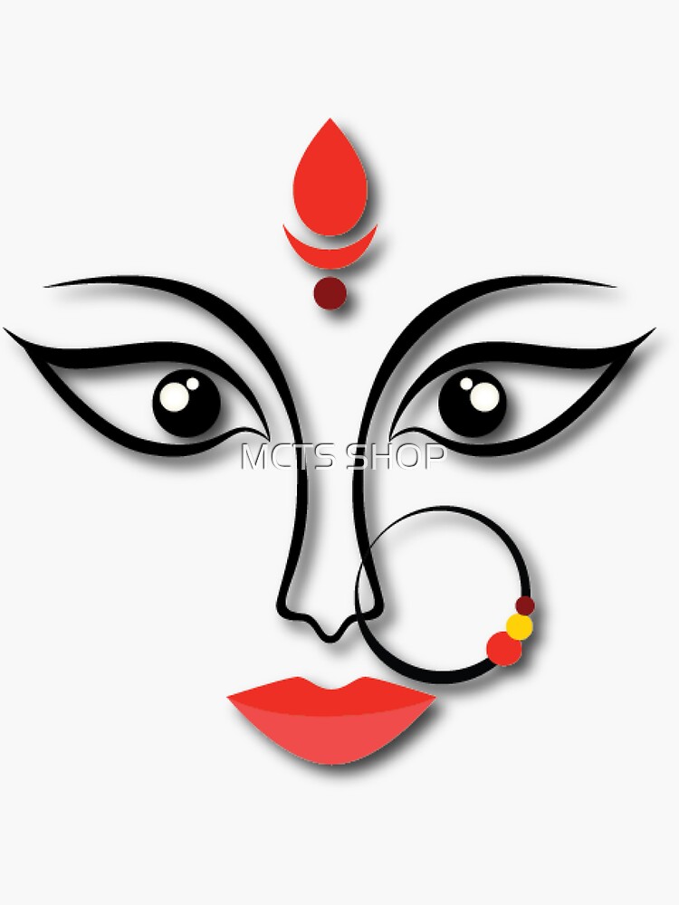 Durga Maa Face Drawing easy step by step/ Navratri drawing/How to draw Maa  Durga Drawing with kalash - YouTube