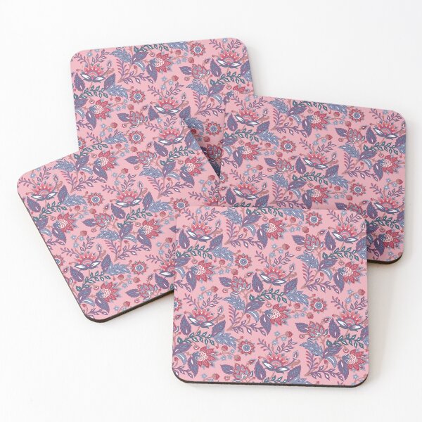 Item preview, Pink florals on baby pink designed and sold by Geetika Batra.
