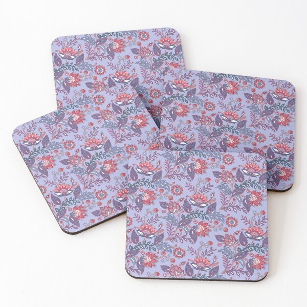 Item preview, Pink florals on purple designed and sold by Geetika Batra.