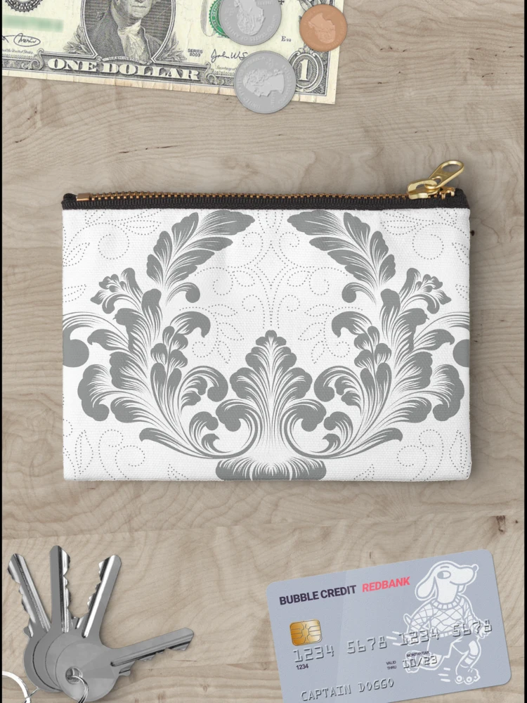 Thumbnail 3 of 4, Zipper Pouch, Damask Pattern designed and sold by mischellero.