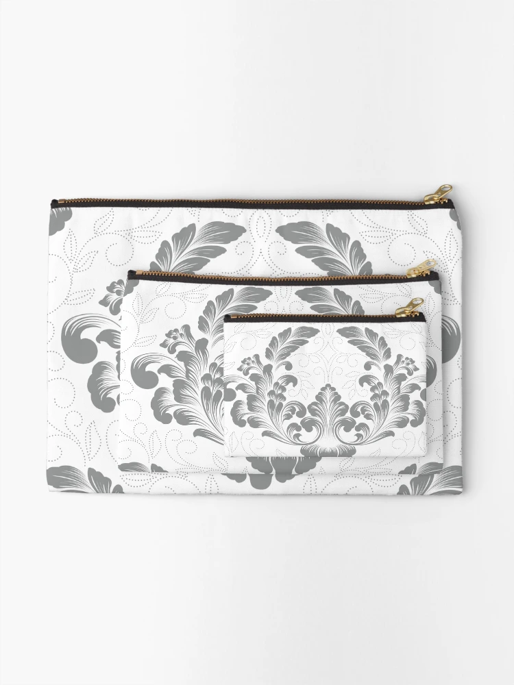 Thumbnail 2 of 4, Zipper Pouch, Damask Pattern designed and sold by mischellero.