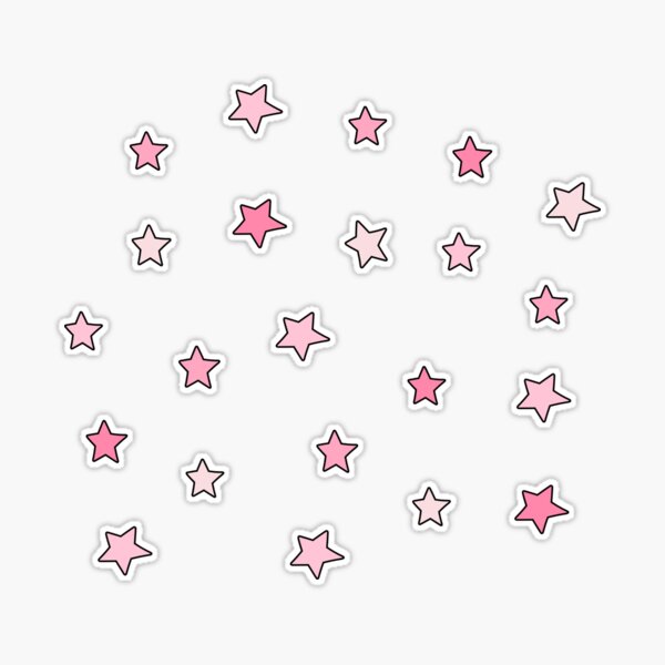 264 Bright Pink Transparent Clear See-through Star Stickers! ~ Tiny ~ 0.25  inch