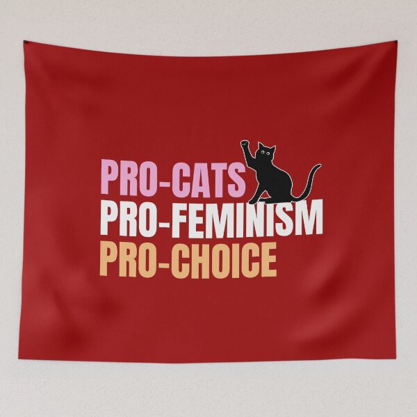 Item preview, Pro-cats Pro-Feminism Pro-Choice on dark background designed and sold by dana-mie.